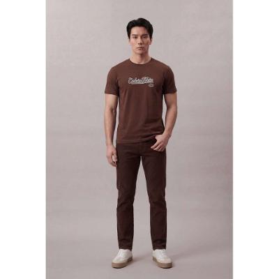 Camiseta Mc Ckj Masc Calvin Bordado - Marrom