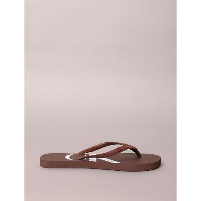 Chinelo Ckj Logo Corrido Ck - Marrom