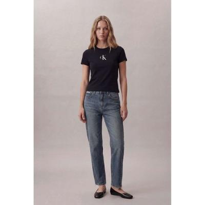 Camiseta Calvin Klein Jeans Feminino Re Issue Centralizado - Marinho