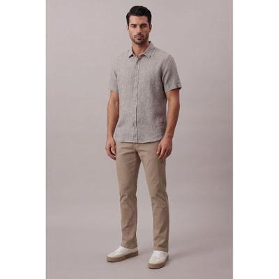 Camisa Manga Curta Cannes Linen - Charuto