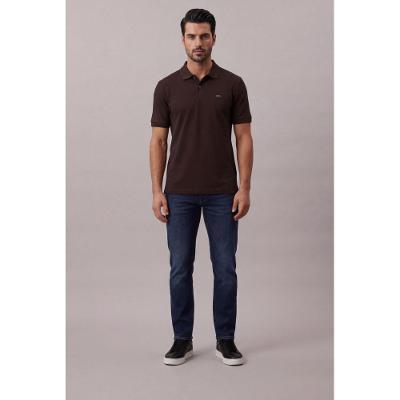 Polo Mc Ck Masc Slim Patch Borracha - Terra