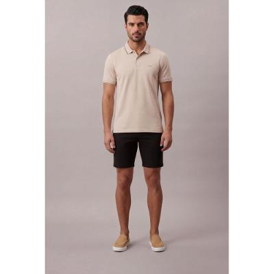 Polo Mc Regular Basica Com Friso - Caqui Claro