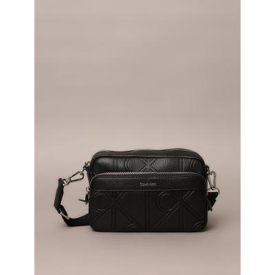 Bolsa Calvin Klein Camera Bag Estampa Total Emboss - Preto