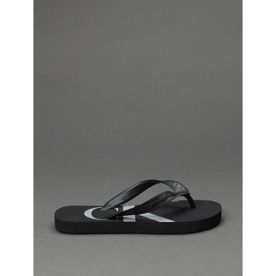 Chinelo Menino Logo Corrido Calvin Klein Jeans - Preto