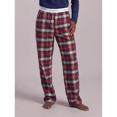 Pijama Feminino Manga Longa e Calça Bolsos Flanela - Marinho