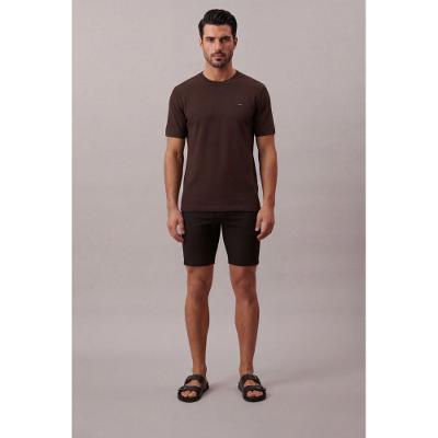 Camiseta Mc Ck Masc Piquet Patch Borrach - Terra