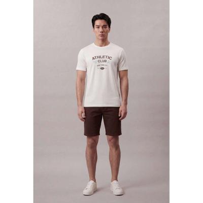 Camiseta Manga Curta Calvin Klein Jeans Masculino Athletic Club - Off White