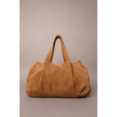 Bolsa Grande Calvin Klein Camurça Dupla Função - Havana