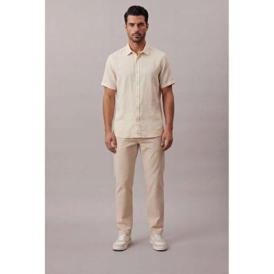 Camisa Manga Curta Cannes Linen - Amarelo Claro