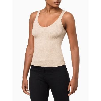 Top Feminino Tricot Cropped Calvin Klein Jeans - Branco