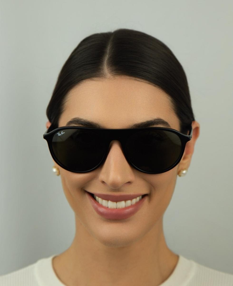 Óculos de Sol Ray-Ban 0RB2215 901/3159 Acetato Preto com lentes na cor Verde - 3