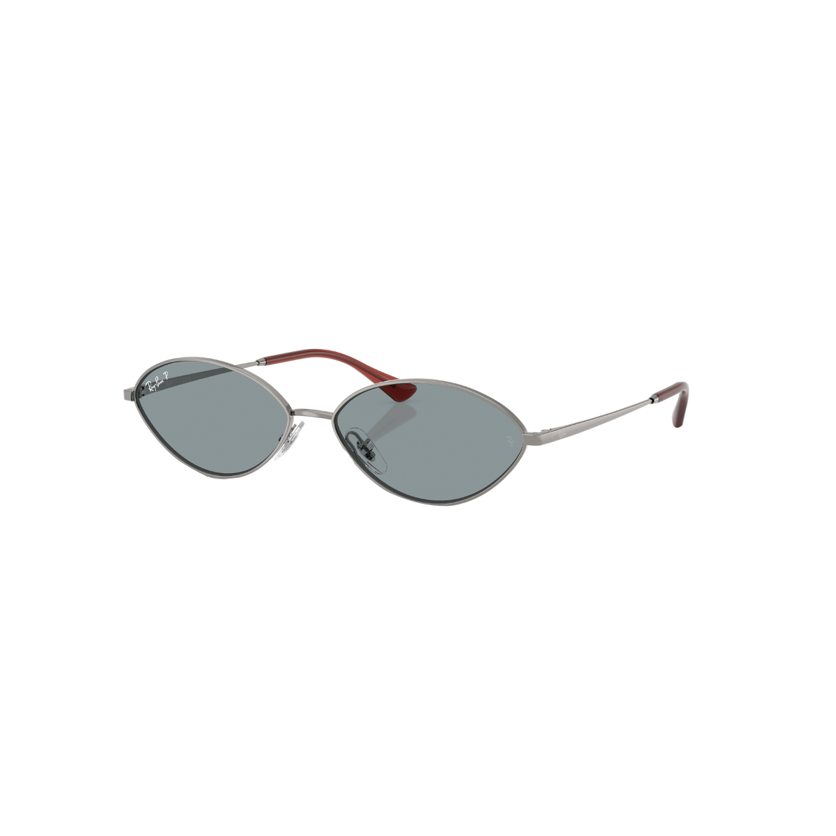Óculos de Sol Ray-Ban Kai 0RB3757 004/2V59 Metal Chumbo com lentes na cor Azul Polarizado - 1