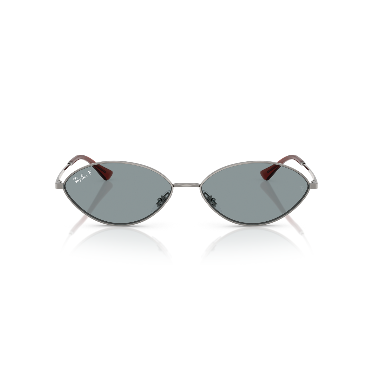 Óculos de Sol Ray-Ban Kai 0RB3757 004/2V59 Metal Chumbo com lentes na cor Azul Polarizado - 2