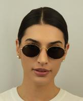 Óculos de Sol Ray-Ban Oval 0RB3547N 001/B151 Metal Dourado com lentes na cor Cinza - 2