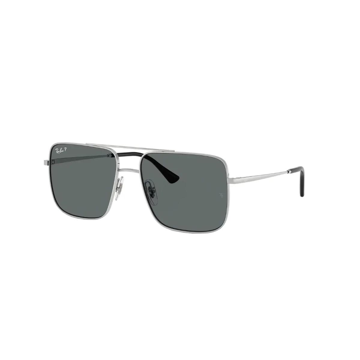 Óculos de Sol Ray-Ban Ari 0RB3758 003/8156 Metal Prata com lentes na cor Cinza Polarizado - 1