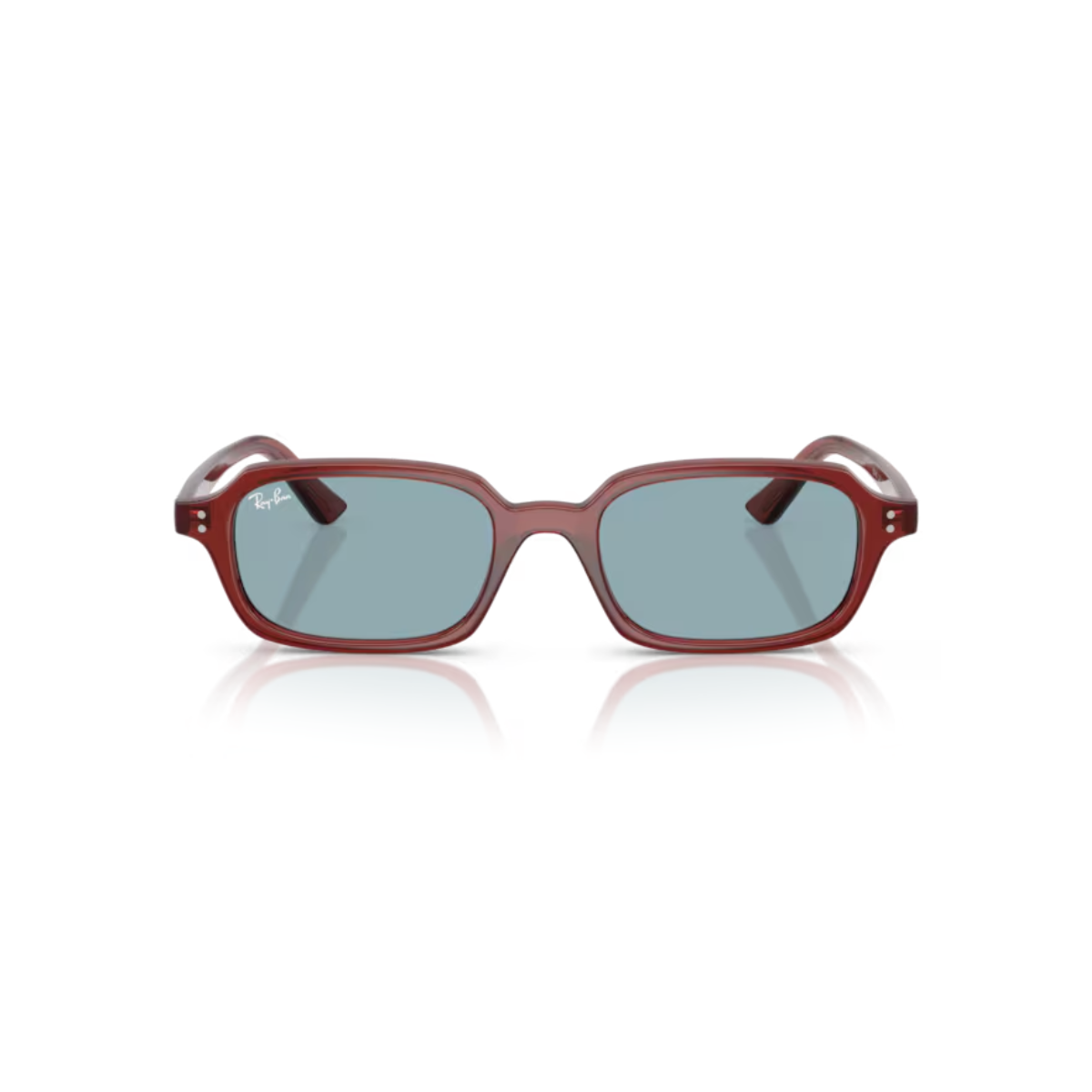 Óculos de Sol Ray-Ban Zuri 0RB4455 68098052 Acetato Vermelho Escuro com lentes na cor Azul - 2