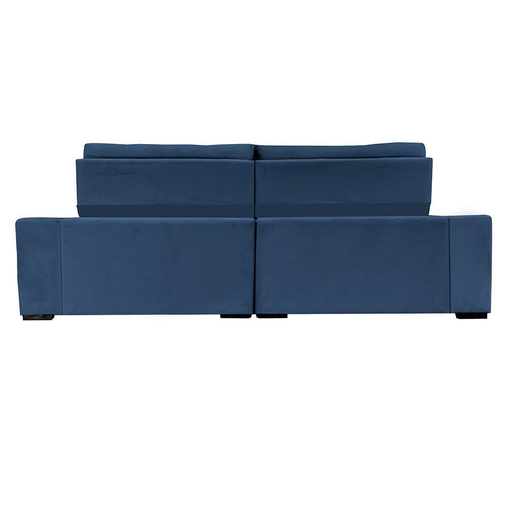 Sofá Retrátil e Reclinável 2,15m Cama inBox Big Puffer com SoftGel D40 Velupluma Azul - 6