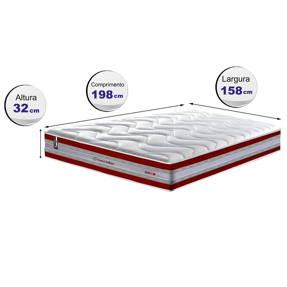 Colchão Queen de Molas Ensacadas D33 Cama inBox Select Firme 158x198x32 Vermelho - 2