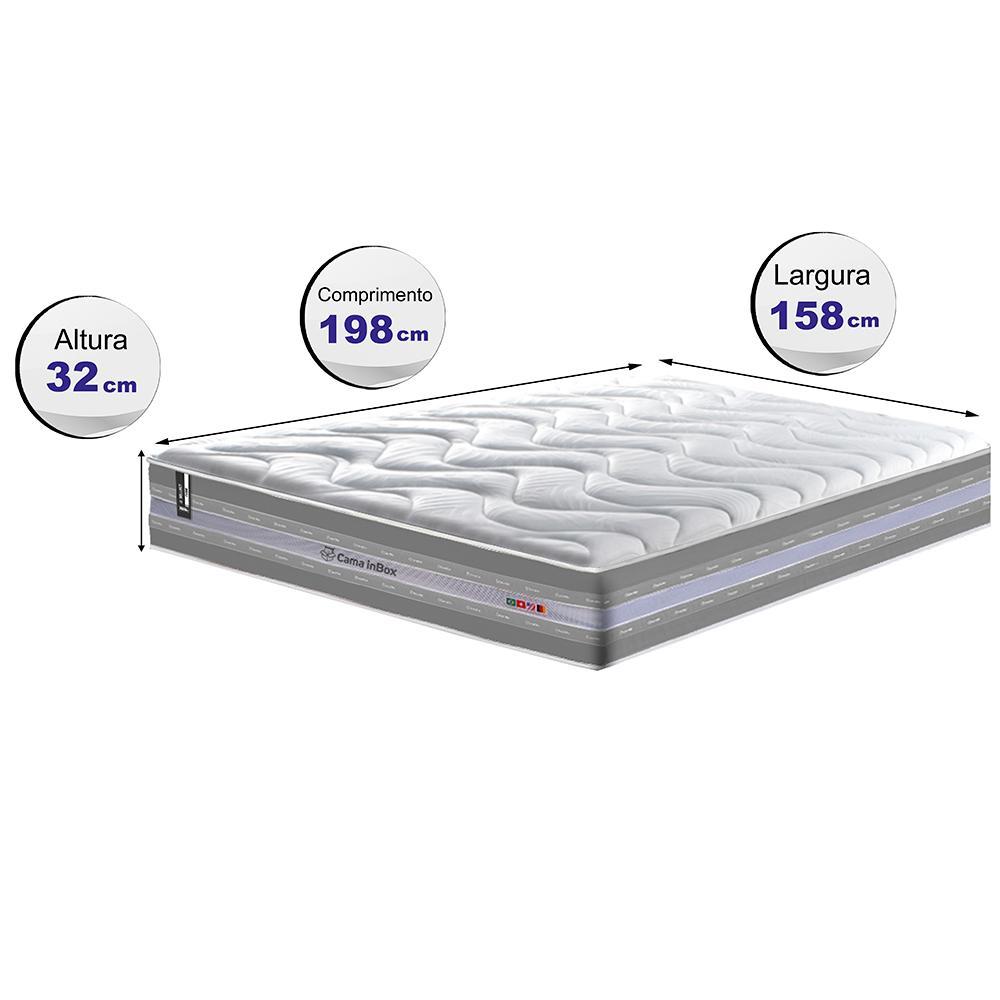 Colchão Queen de Molas Ensacadas D33 Cama inBox Select Firme 158x198x32 Cinza - 2