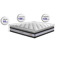 Colchão Casal de Molas Ensacadas D33 com Pillow TOP Cama inBox Select 138x188x32 Preto - 2