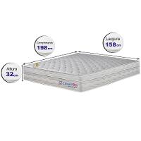 Colchão Queen com Molas Ensacadas Cama inBox Wonderful Branco 158x198x32 - 3