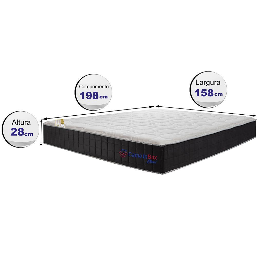 Colchão Queen com Molas Ensacadas Cama inBox Cloud Cinza 158x198x28 - 3