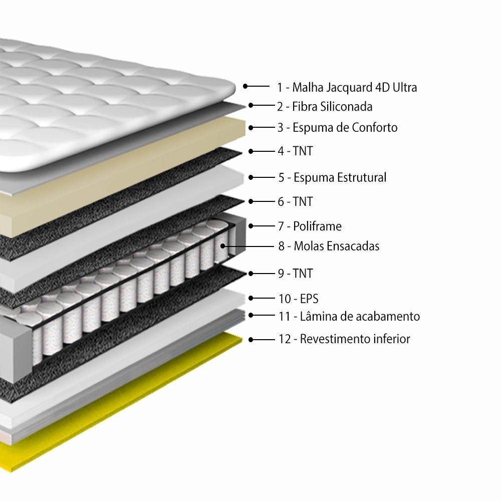 Colchão Queen de Molas Ensacadas Cama inBox Select Basic 158x198x26 Bege - 5