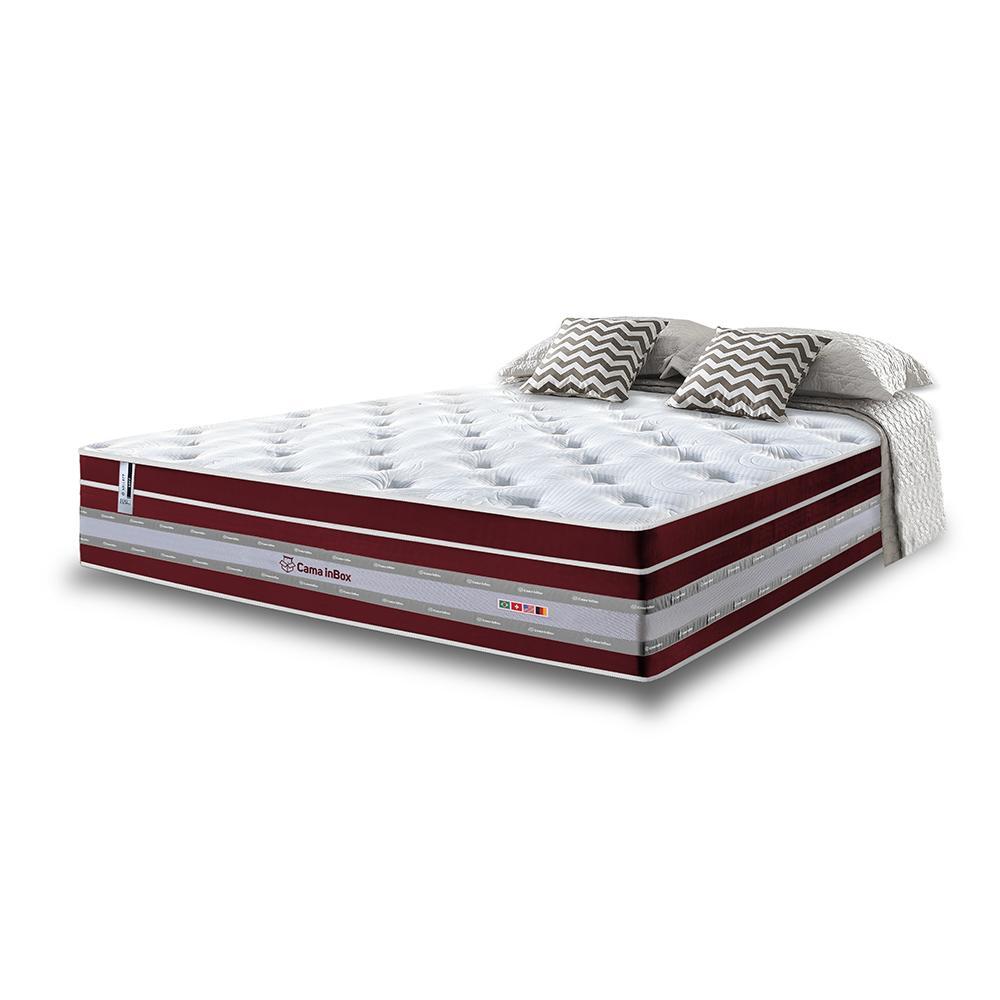 Colchão King de Molas Ensacadas Cama inBox Select Euro Soft 193x203x32 Vinho - 1
