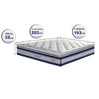 Colchão King de Molas Ensacadas D33 com Pillow TOP Cama inBox Select 193x203x32 Azul - 2