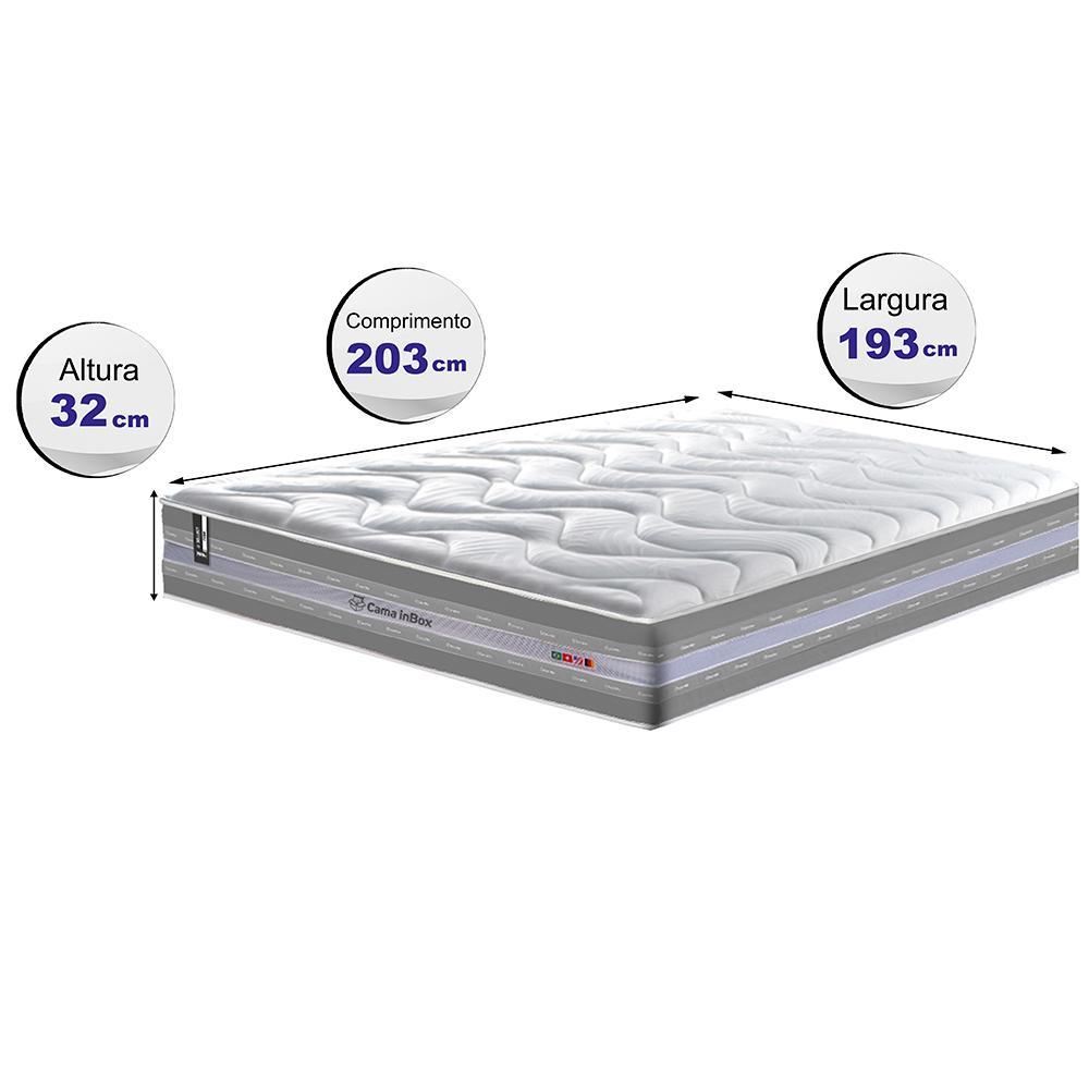 Colchão King de Molas Ensacadas D33 Cama inBox Select Firme 193x203x32 Cinza - 2