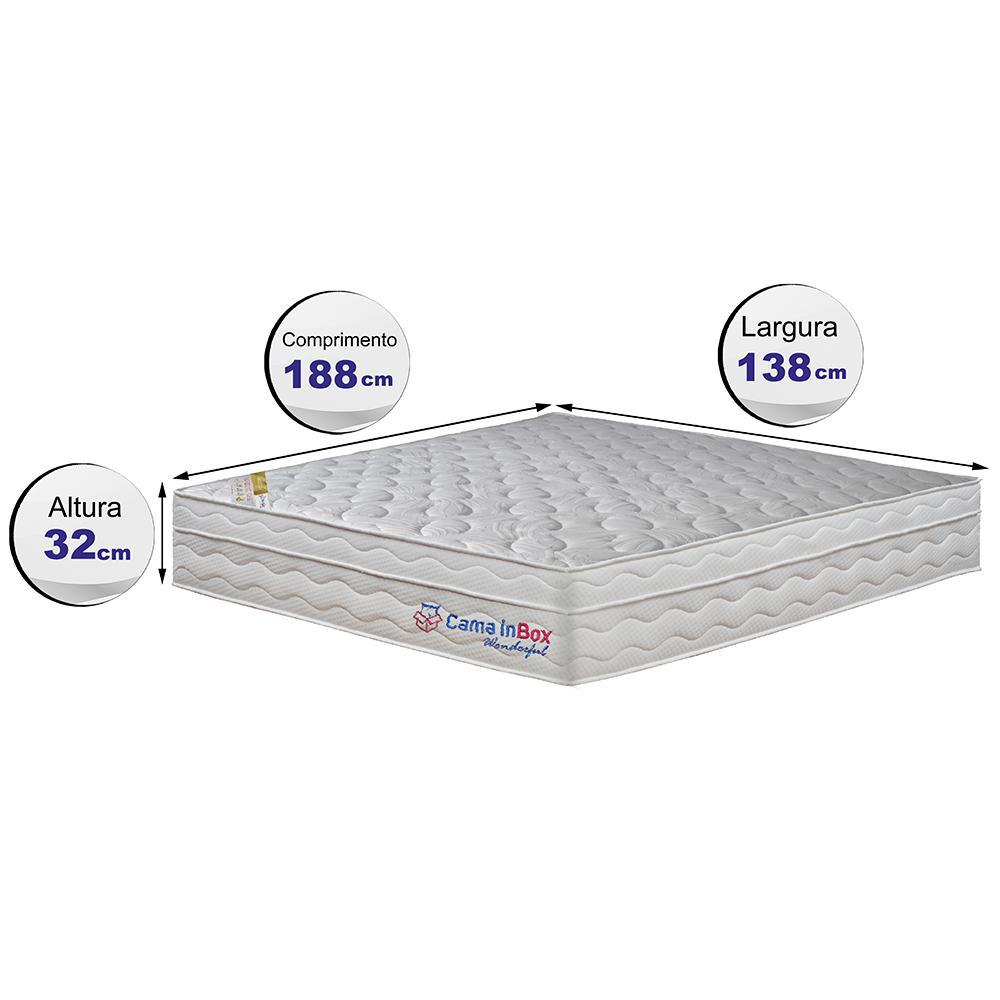 Colchão Casal com Molas Ensacadas Cama inBox Wonderful Branco 138x188x32 - 3