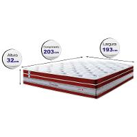 Colchão King de Molas Ensacadas Cama inBox Select Euro Soft 193x203x32 Vermelho - 2