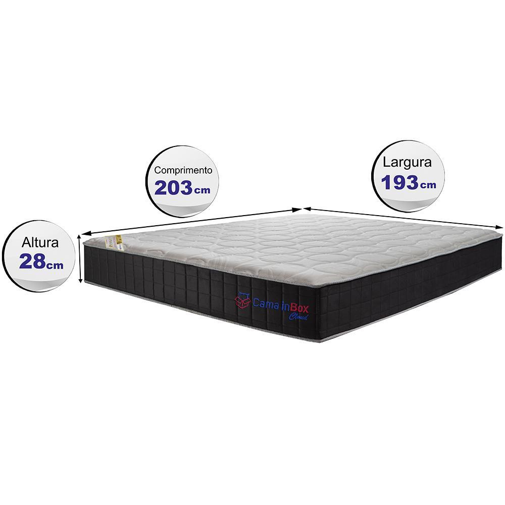 Colchão King com Molas Ensacadas Cama inBox Cloud Cinza 193x203x28 - 3