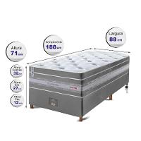 Conjunto Cama Box Solteiro de Molas Ensacadas Cama inBox Select Euro Soft 88x188x71 Cinza - 2
