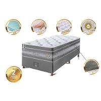 Conjunto Cama Box Solteiro de Molas Ensacadas Cama inBox Select Euro Soft 88x188x71 Cinza - 3