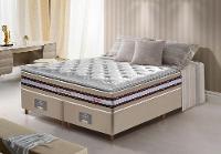 Conjunto Cama Box Queen de Molas Ensacadas D33 com Pillow TOP Cama inBox Select 158x198x71 Bege - 1