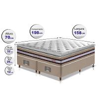 Conjunto Cama Box Queen de Molas Ensacadas D33 com Pillow TOP Cama inBox Select 158x198x71 Bege - 2