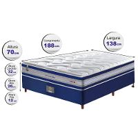 Conjunto Cama Box Casal de Molas Ensacadas D33 Cama inBox Select Firme 138x188x71 Azul - 2