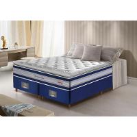 Conjunto Cama Box King de Molas Ensacadas D33 com Pillow TOP Cama inBox Select 193x203x71 Azul - 1