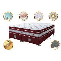 Conjunto Cama Box King de Molas Ensacadas Cama inBox Select Euro Soft 193x203x71 Vinho - 3
