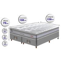 Conjunto Cama Box Queen de Molas Ensacadas D33 Cama inBox Select Firme 158x198x71 Cinza - 2
