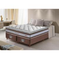 Conjunto Cama Box King de Molas Ensacadas D33 com Pillow TOP Cama inBox Select 193x203x71 Café - 1