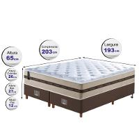 Conjunto Cama Box King de Molas Ensacadas Cama inBox Select Basic 193x203x65 Bege - 2