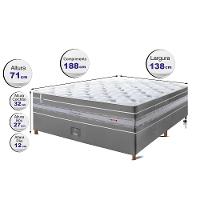 Conjunto Cama Box Casal de Molas Ensacadas Cama inBox Select Euro Soft 138x188x71 Cinza - 2