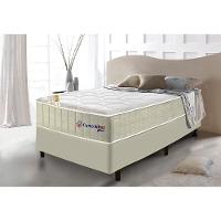 Conjunto Cama Box Solteiro com Molas Ensacadas Cama inBox Cloud Bege 88x188x67 - 1