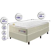 Conjunto Cama Box Solteiro com Molas Ensacadas Cama inBox Cloud Bege 88x188x67 - 2