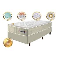 Conjunto Cama Box Solteiro com Molas Ensacadas Cama inBox Cloud Bege 88x188x67 - 3
