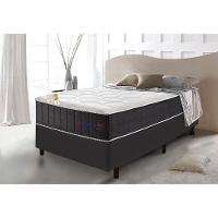 Conjunto Cama Box Solteiro com Molas Ensacadas Cama inBox Cloud Cinza 88x188x67 - 1