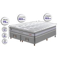 Conjunto Cama Box King de Molas Ensacadas D33 Cama inBox Select Firme 193x203x71 Cinza - 2