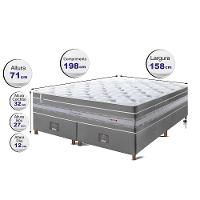 Conjunto Cama Box Queen de Molas Ensacadas Cama inBox Select Euro Soft 158x198x71 Cinza - 2